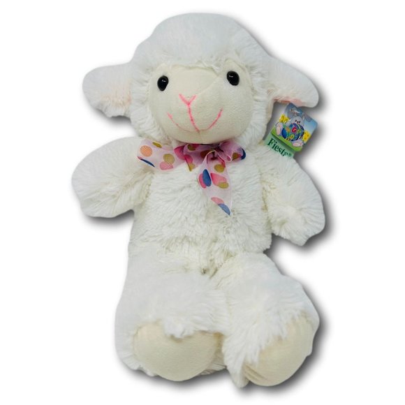 Fiesta Toys White Cuddle Lamb 15" Stuffed Animal - Picture 1 of 3